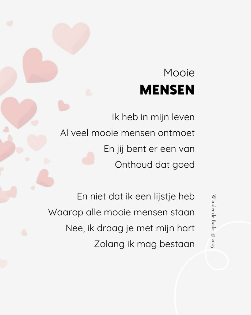 Gedicht - Mooie mensen